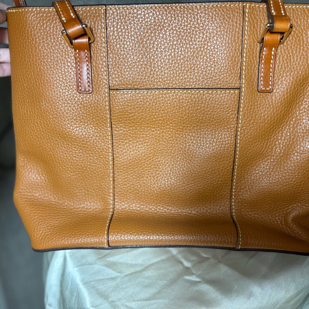 Dooney & Bourke Caramel Leather Tote - Picture 4 of 13